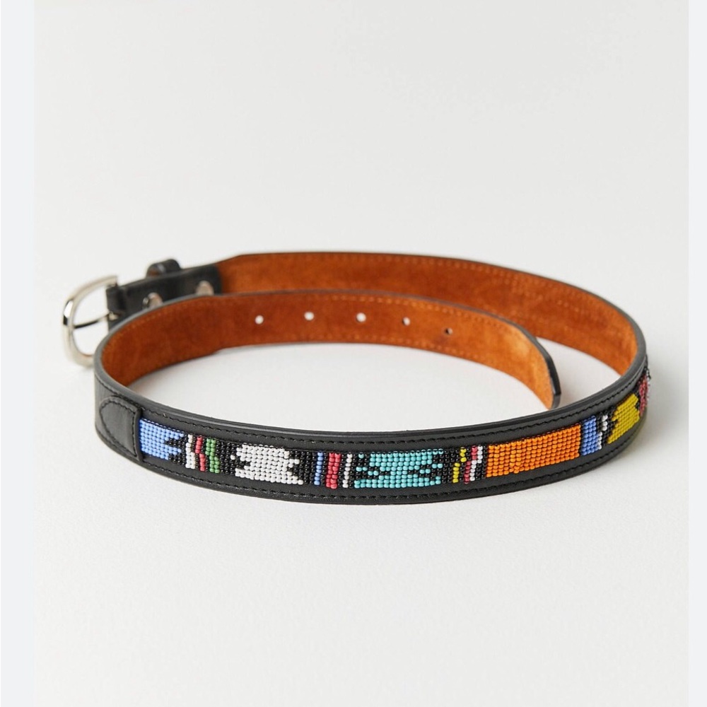 Urban Outfitters Black Beaded leather Western Belt